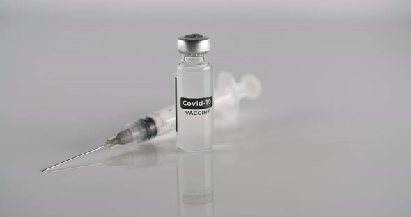 Covid 19 Vaccine in Front of a Clear Background
