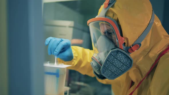 Laboratory Worker Is Testing Liquid Substance