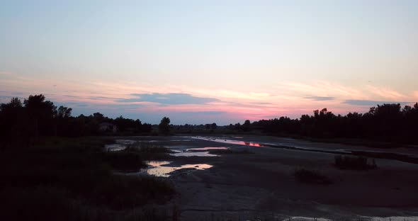 Dry lake landscape. Climate Change ecology concept