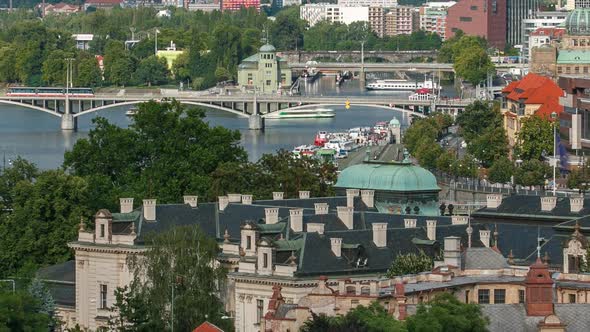 Area Lesser Town of Prague Mala Strana Timelapse Near the Church Saint Vitus Ventseslaus and