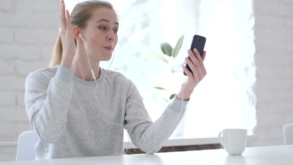 Online Video Chat By Angry Young Woman Yelling and Fighting