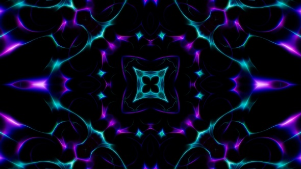 Organic Neon Energy Background Kaleidoscope Loop 4K 02