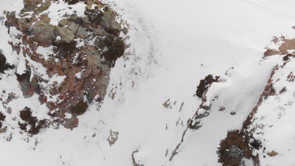 Aerial Landscape of Beautiful Winter Mountains