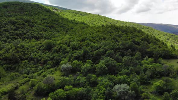 Aerial Panoramic View of Scenic Mountain Landscape in Albania