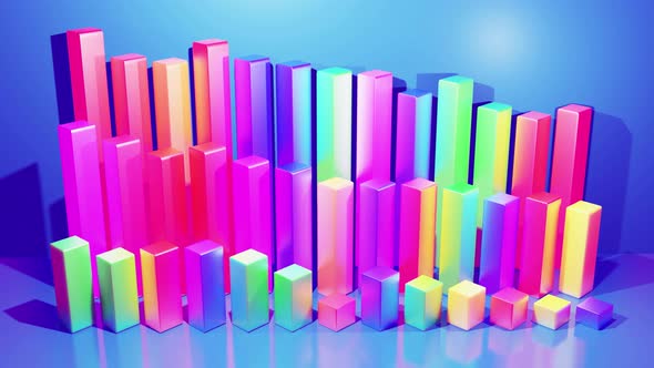 Abstract Infographics From Multicolored Columns in Rows Beautiful Background for Analytical
