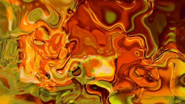 Background Black Red Green Golden Water Paint Liquid Animation