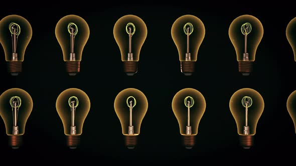 Art Background With Lamps As Symbols Of Bright Intelligence Invention Idea