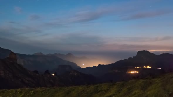 Night Time Lapse Over Tejeda, Gran Canaria