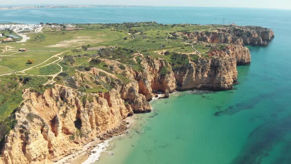 Stunning scenery of Ponta da Piedade limestone coastline, Lagos, Algarve