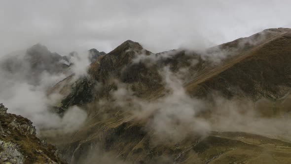 Mountain on cloudy day