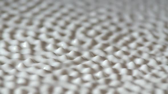 Cymatic Patterns Form on the White Surface of the Milk