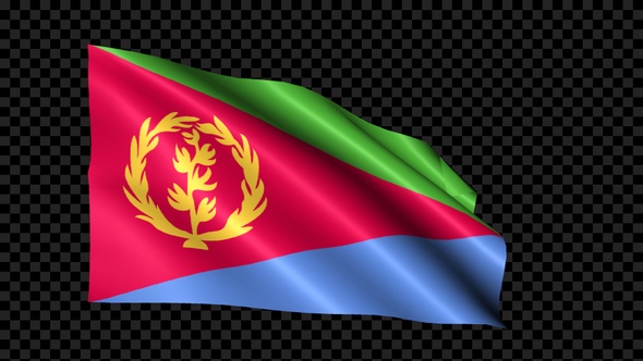 Eritrea Flag Blowing In The Wind