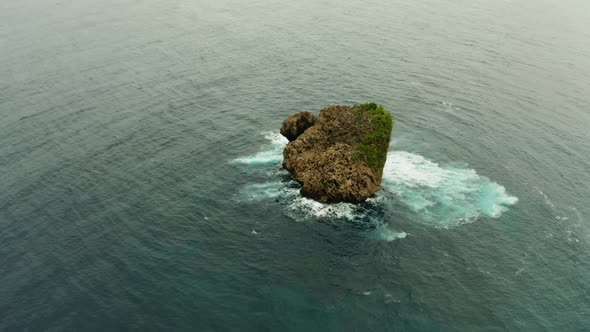 Rocky Island in the Ocean