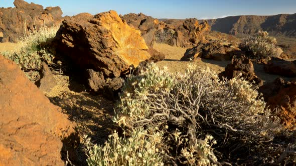 Volcanic Landscape in Teide National Park, Tenerife, Canary Islands, Spain. Landscape with Rocks