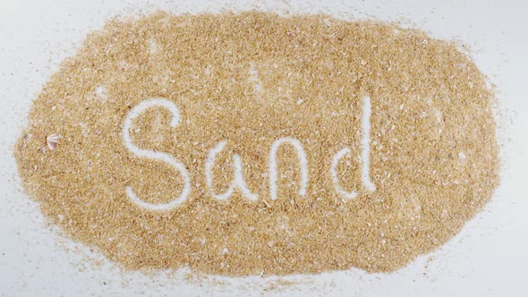 Hand Writes On Beach Sand Sand