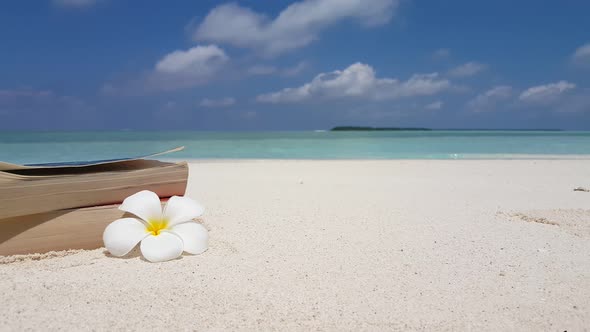 Beautiful aerial island view of a white paradise beach and aqua turquoise water background in best q