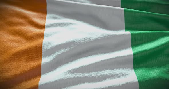 Ivory Coast waving flag looped