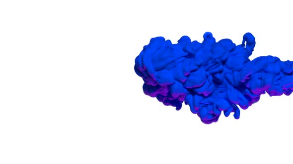 Blue ink in water, Slow Motion alt