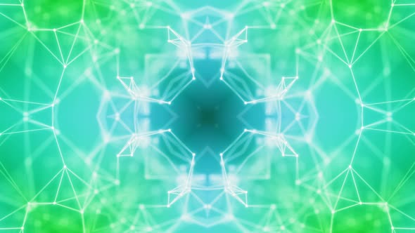 Vj Loop Green Neon kaleidoscope