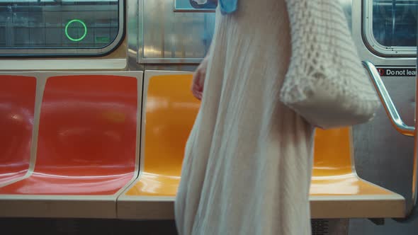 Young passenger on a seat, close-up