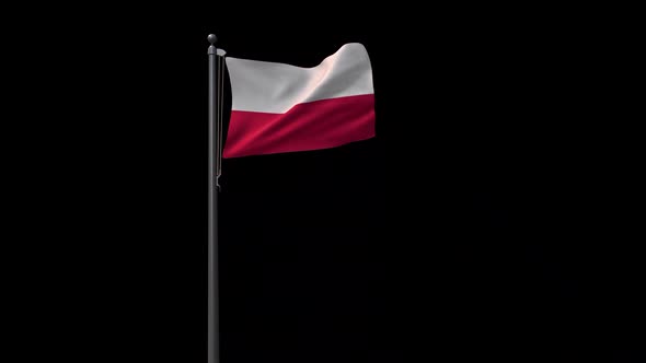 Poland Flag With Alpha 4K