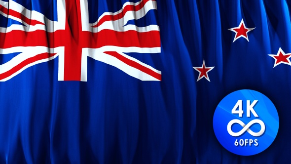 Flag loop NEW ZEALAND |4K| 60fps