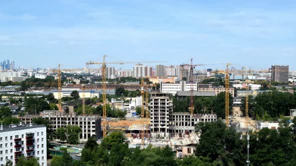 Timelapse of Multistory Apartment Buildings Assembling