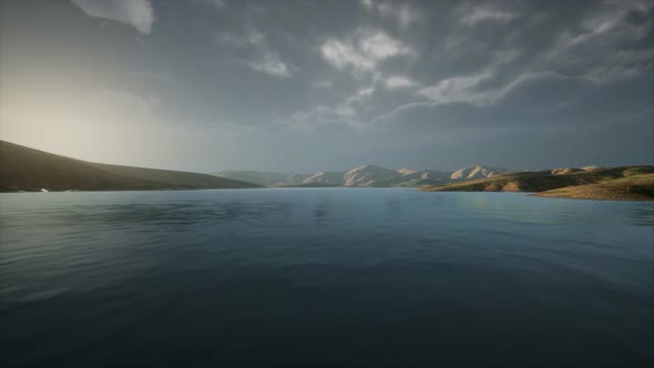 Beautiful Calm Lake with Sunset alt