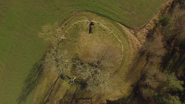 Aerial Of A Neolithic Age Tomb, Passage Grave