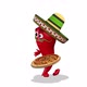 Chili Pepper Dancing With Pizza on White Background - VideoHive Item for Sale