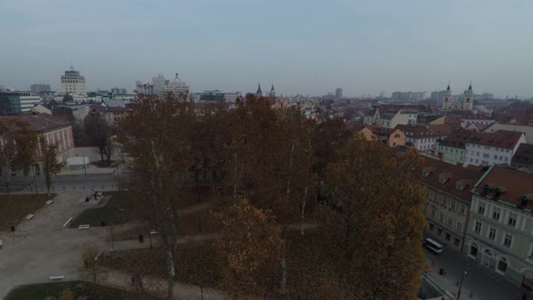 Aerial view of the park in Congress Square