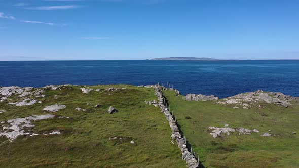 Aerial View of Stone Wall at Dawros in County Donegal - Ireland