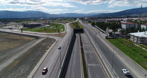 Aerial View of the Traffic Intersection