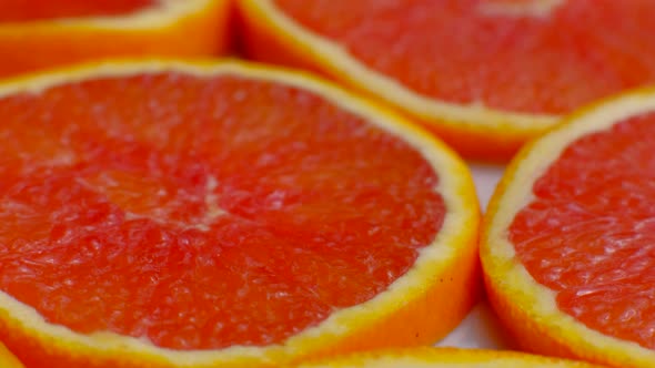 Pieces of Grapefruit Fruit Isolated