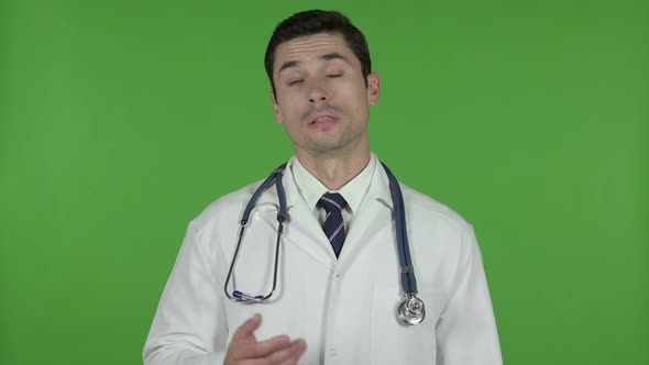 Ambitious Doctor Talking to Patient Chroma Key