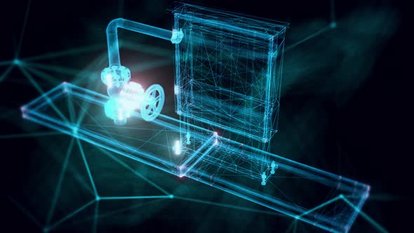 Water Fire Hose Cabinet Hologram Close Up 4k alt