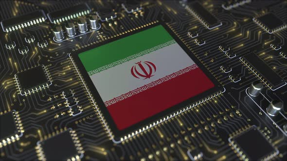 National Flag of Iran on the Operating Chipset alt