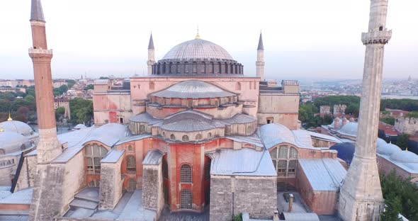 Hagia Sophia Mosque Museum Istanbul Turkey Aerial Ayasofya