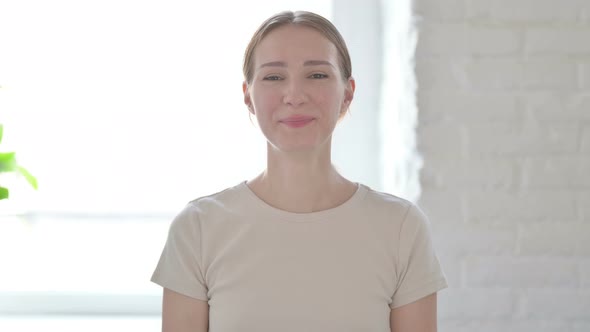 Portrait of Woman Talking on Online Video Call