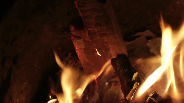 Burning Wood in the Fireplace alt