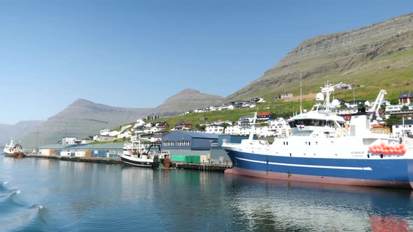 Ferry Arriving at the Port in Klaksvik