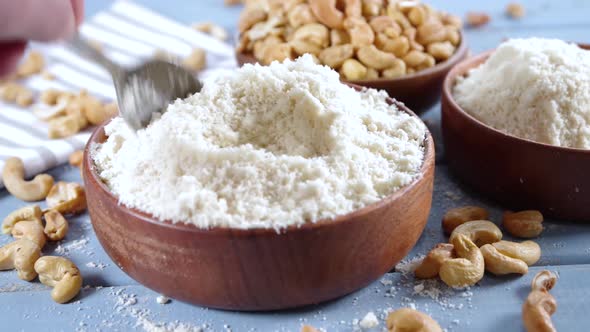 Cashew flour with whole nuts