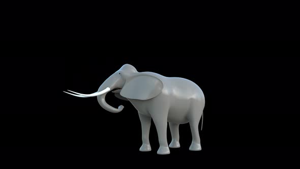 Plastic Toy Elephant Eat 4K