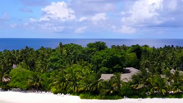 Aerial drone landscape of tropical sea view beach by blue water with sand background