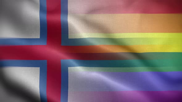 LGBT Faroe Island Flag Loop Background 4K
