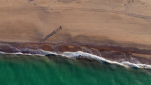 Drone view of beautiful seamless never ending footage while turquiose sea waves 28