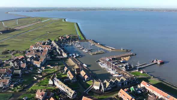 Typical Dutch Touristic Attraction Old Historic Picturesque Fishing Village on the Penisula of