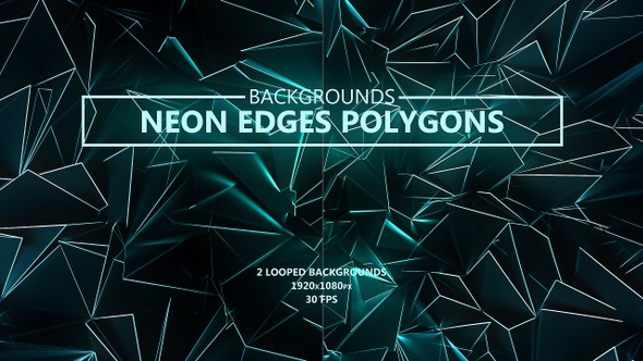 Blue Neon Edges Polygons