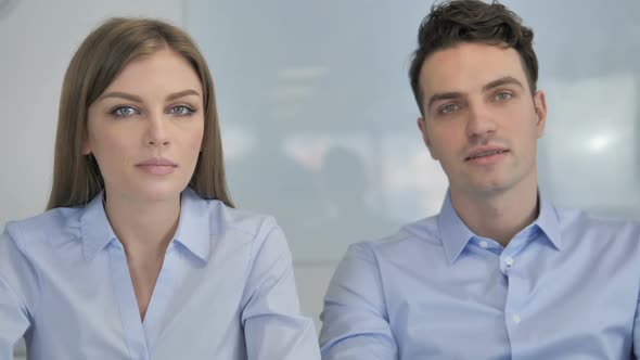 Online Video Chat By Young People at Work Talking