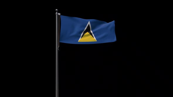 Saint Lucia Flag With Alpha 2K